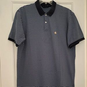 Brooks Brothers Cotton Navy/Blue Stripe Polo Sz XL